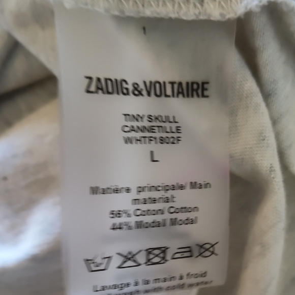 Zadig & Voltaire Beaded Skull Top Women's Gray Large - Picture 6 of 7